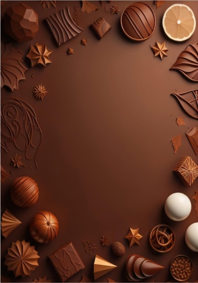 Шоколад на коричневом фоне со словами шоколад вверху справа | Премиум Фото